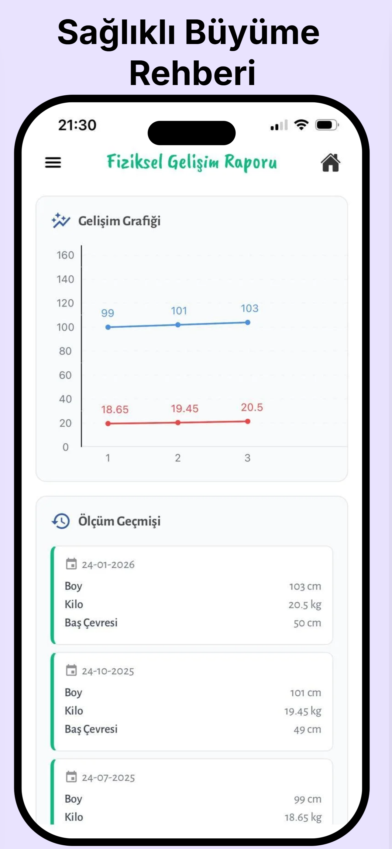 Sağlık ve Fiziksel Gelişim Takibi